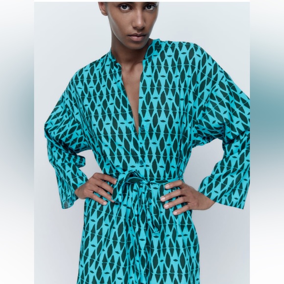 ZARA PRINTED SHORT DRESS SIZE XS NWT - Picture 2 of 7